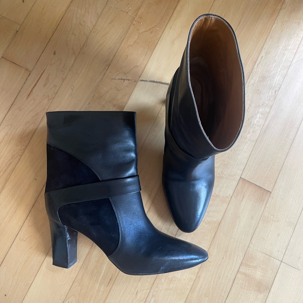 Chloe Leather & Suede Combo Booties